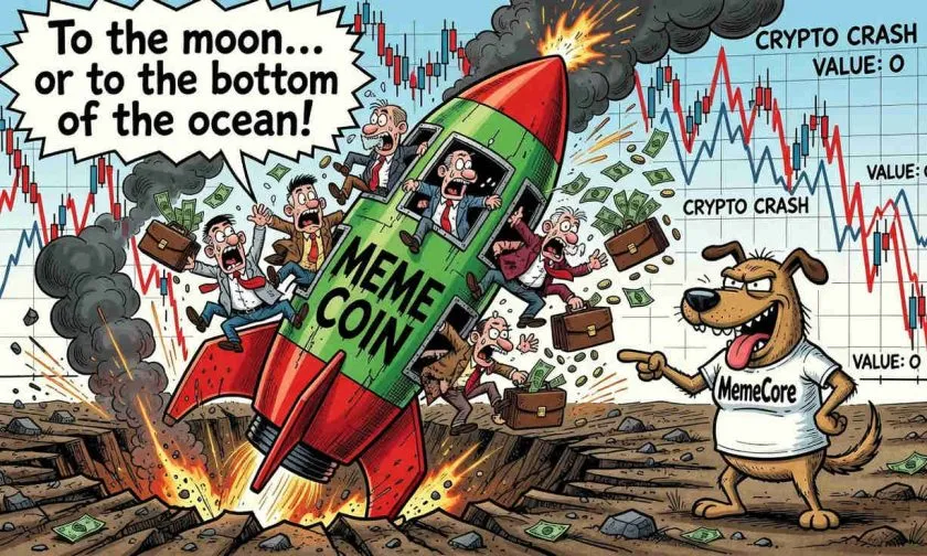 MemeCore ($M) se desploma un 17% en una sola jornada y acumula un derrumbe del 80% semanal