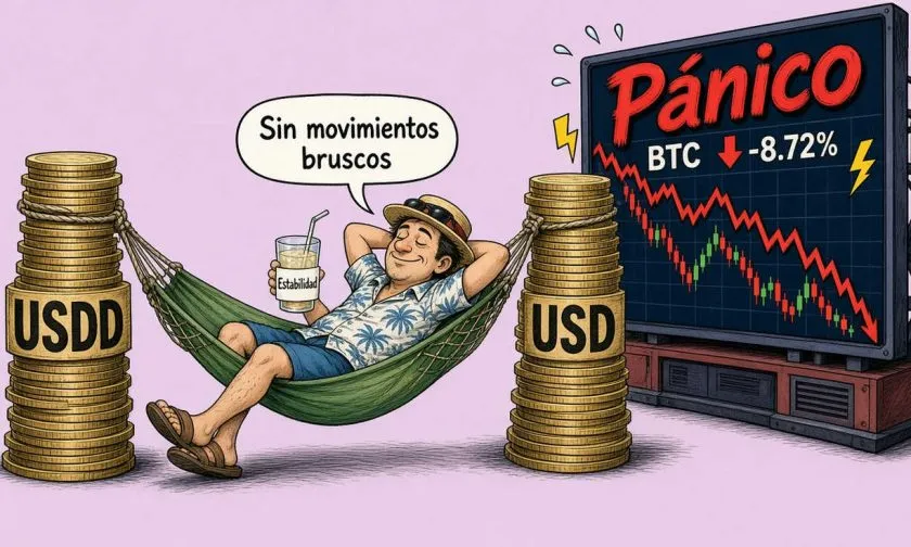 USDD mantiene paridad con el dólar en un mercado activo, cotizando a $0,9998