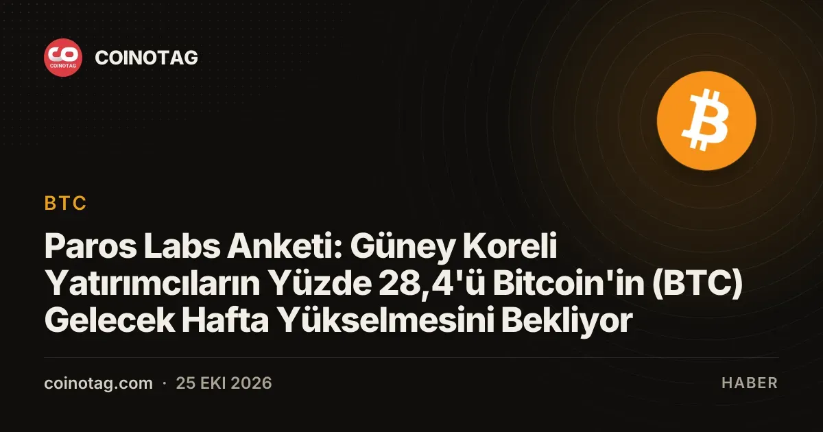 Paros Labs Anketi: Güney Koreli Yatırımcıların Yüzde 28,4'ü Bitcoin'in (BTC) Gelecek Hafta Yükselmesini Bekliyor