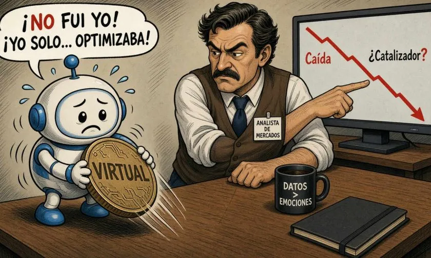 VIRTUAL cae 7,64% el 6 de octubre de 2026 y enfrenta niveles de soporte críticos