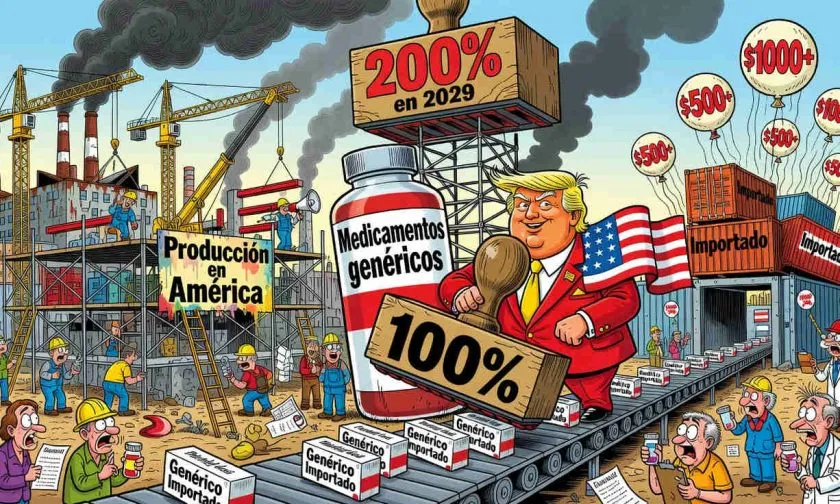 Trump anuncia arancel del 100% a medicamentos genéricos desde agosto de 2028