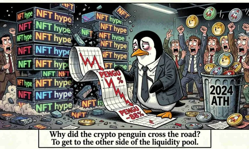 PENGU se hunde un 3.10% y marca nuevo mínimo relativo: ¿fin del rally de las memecoins?