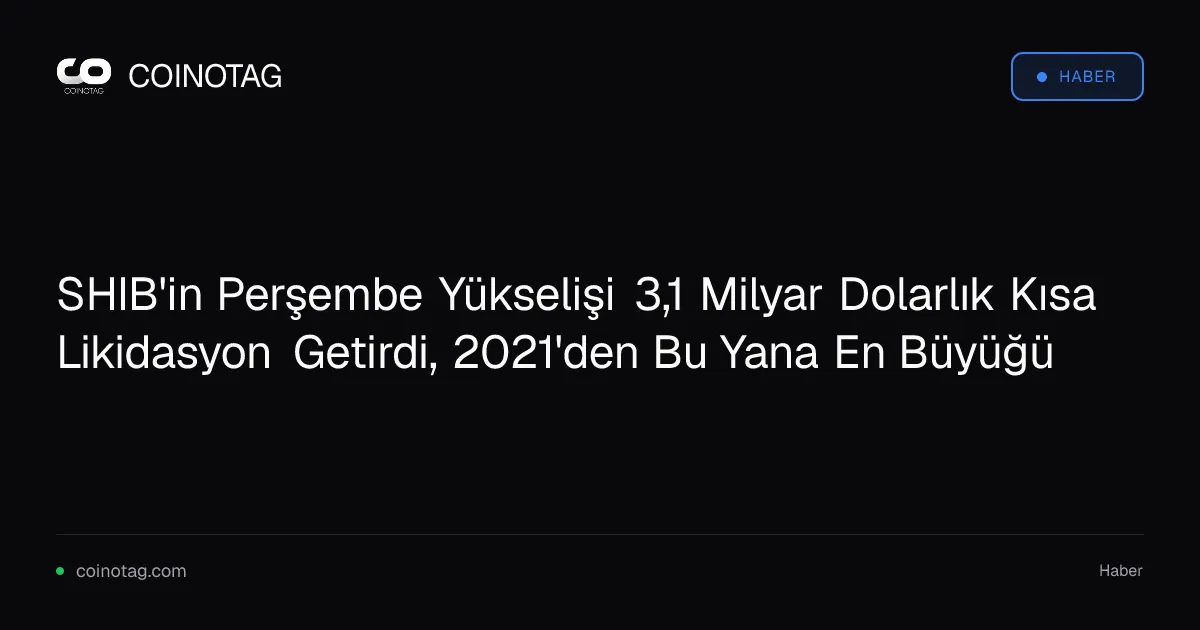 SHIB'in Perşembe Yükselişi 3,1 Milyar Dolarlık Kısa Likidasyon Getirdi, 2021'den Bu Yana En Büyüğü
