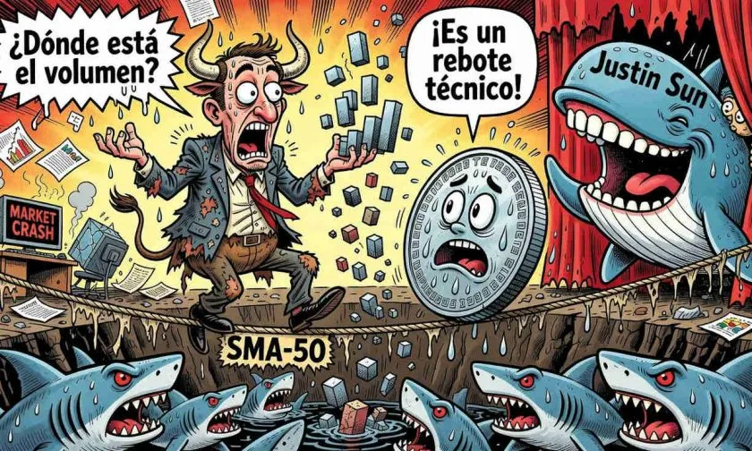 TRX lucha por mantener impulso alcista ante derrumbe del volumen y resistencia clave