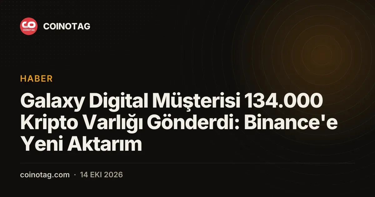 Binance borsasına transfer edilen 134 bin LINK varlığın arkasında Galaxy Digital müşterisi var