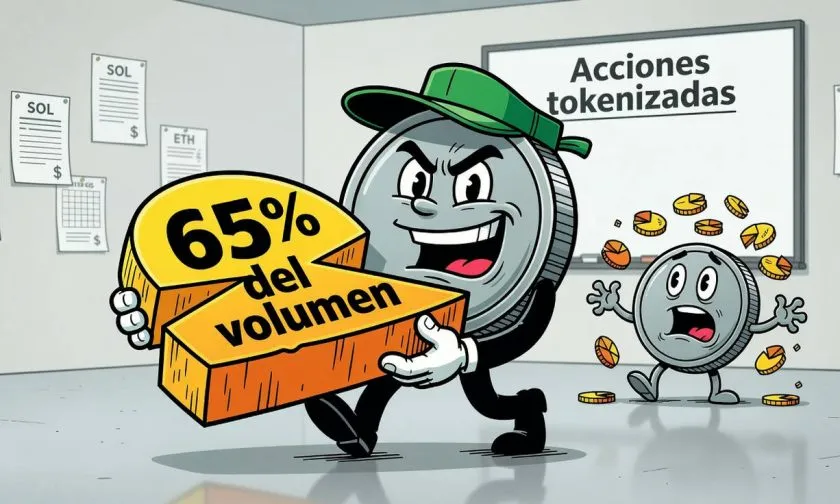 Solana acapara el 65 por ciento del volumen diario en acciones tokenizadas