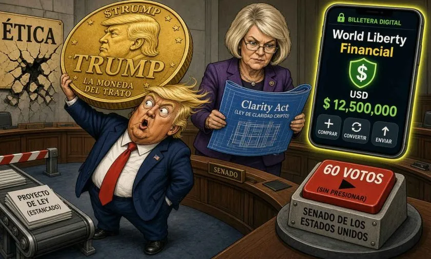 Clarity Act no logra 60 votos en el Senado ante conexión con ganancias cripto de Trump