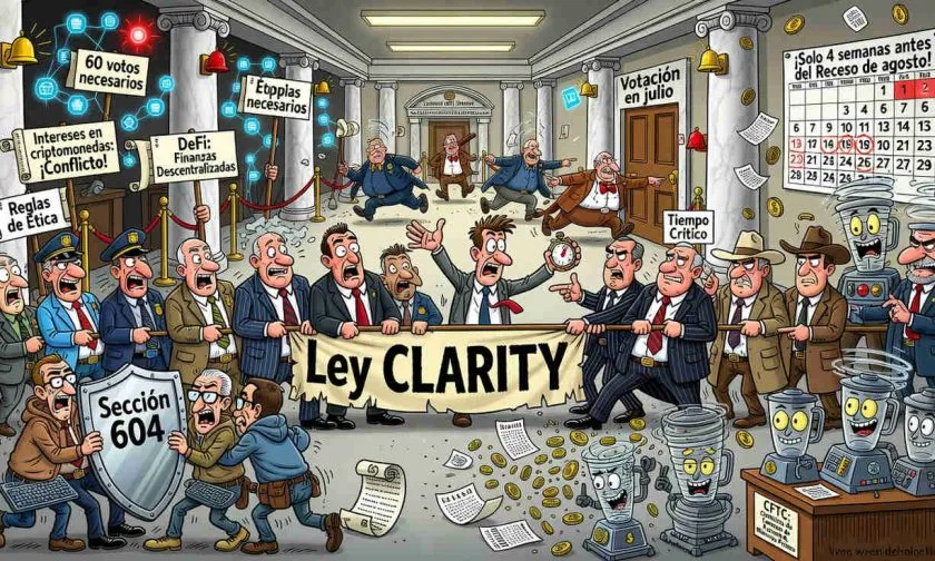 Clarity Act entra en cuenta regresiva en el Senado por choque sobre exención DeFi