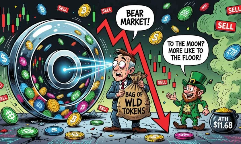 WLD en caída libre: el token pierde un 25% en 7 días y el volumen se desploma
