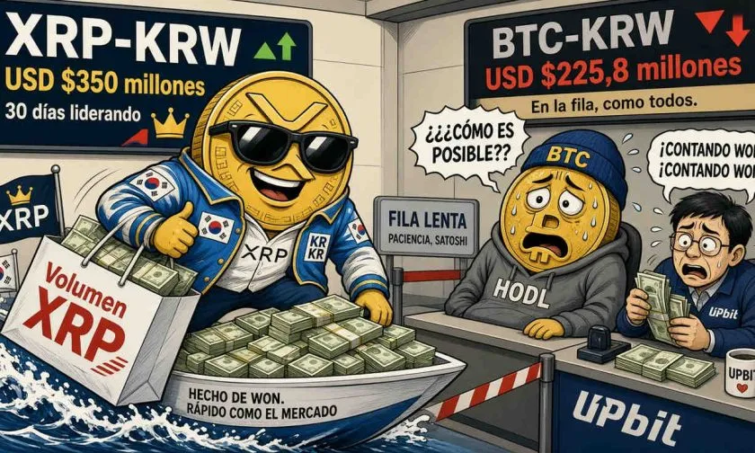 XRP supera a BTC en volumen diario de Upbit durante 30 días consecutivos