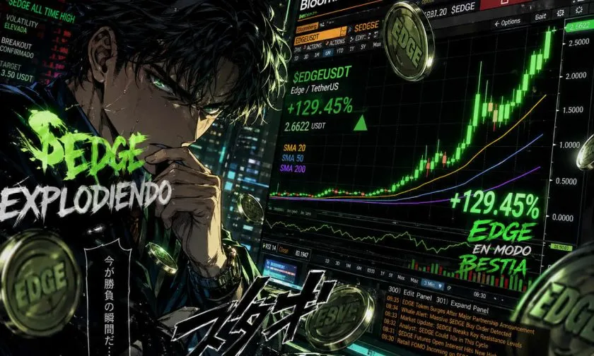 Edge sube 4,69% pero volumen colapsa en USD $1,25