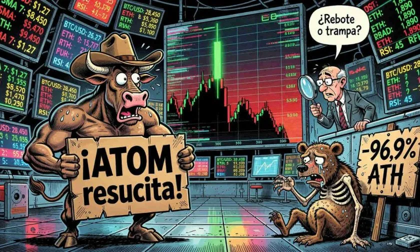 Cosmos (ATOM) repunta 9,73% en 24 horas, pero tendencia bajista persiste