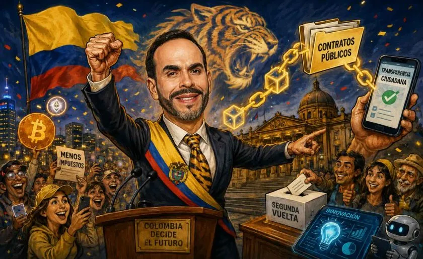 Abelardo de la Espriella se perfila como ganador en Colombia y promete llevar blockchain a la contratación pública