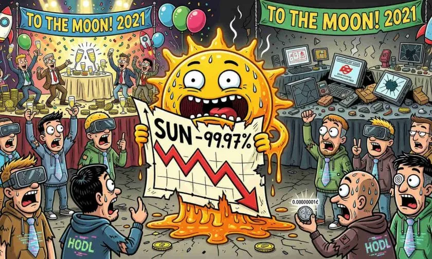 Advertencia: SUN ($SUN) sigue desplomado un 99,97% desde su máximo histórico, ¿entrar o huir?