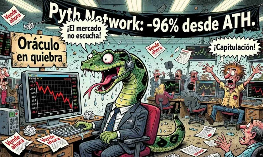 PYTH se desploma un 4% y pone en riesgo el soporte de los $0,040