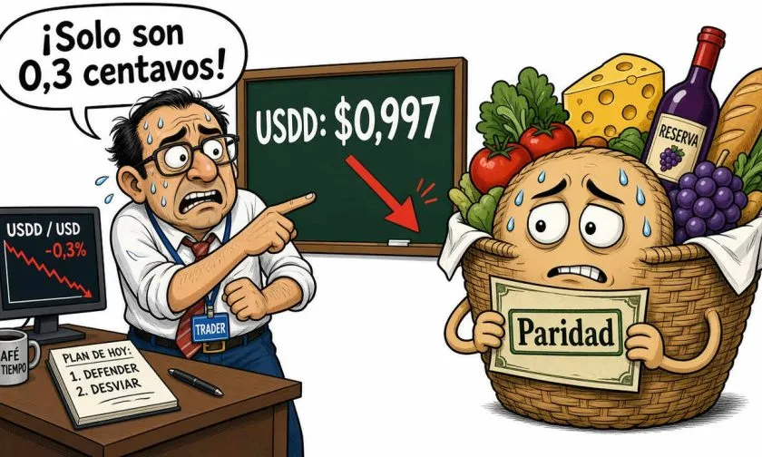 USDD cotiza a $0.997914 con presión vendedora y lleva 7 días bajo paridad