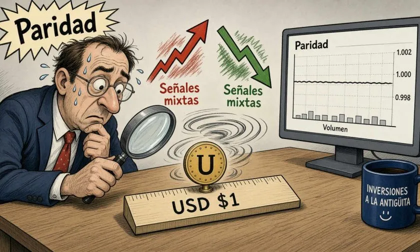 Volumen diario de U cae bajo su promedio mensual pese a mantener paridad