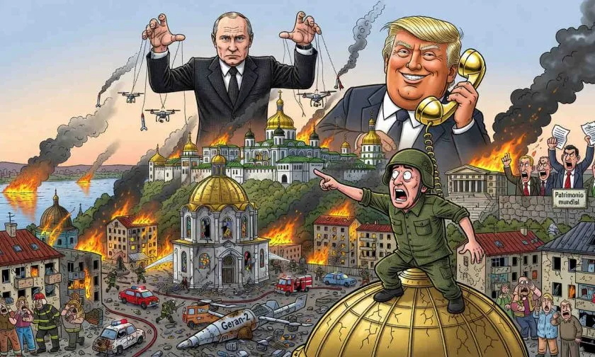 Rusia golpea catedral histórica de Kyiv tras llamada entre Trump y Putin