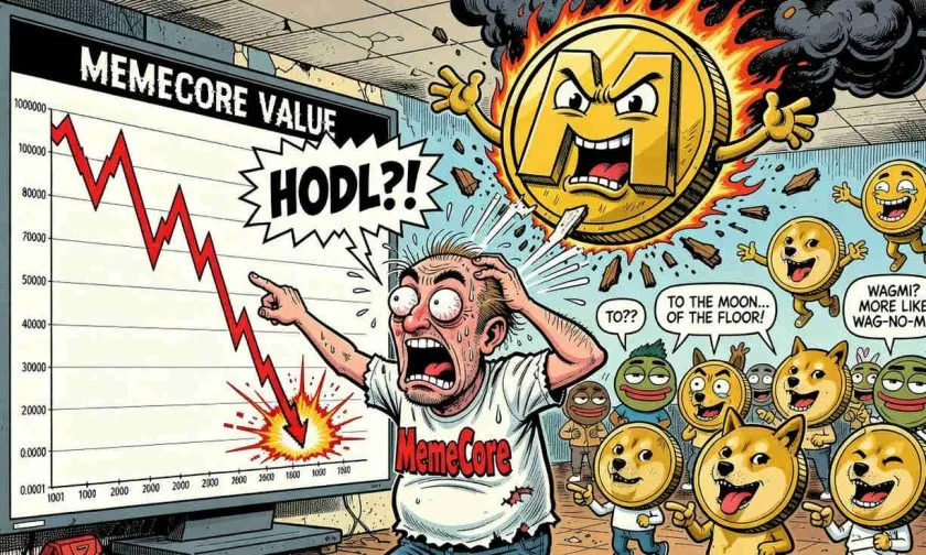 MemeCore se desploma un 11.82% en 24 horas: ¿ruptura de soporte o corrección sana?