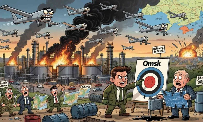 Ucrania golpea la mayor refinería de Rusia en Omsk con drones de largo alcance