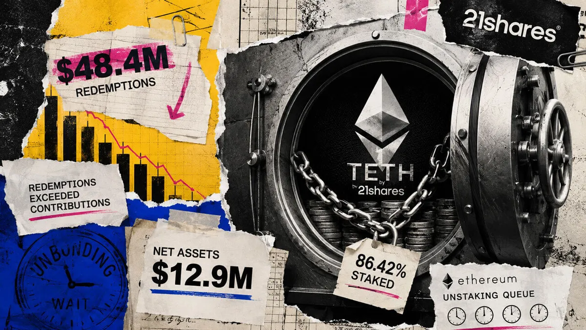 $48M redeemed from staked Ethereum ETF while 86% of ETH remains locked