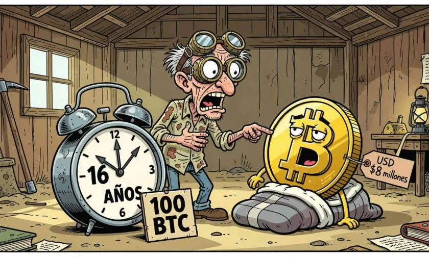 Bitcoin de la era Satoshi despierta tras 16 años: 100 BTC que ahora valen USD $8 millones