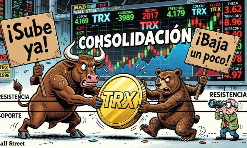 TRX se mantiene en $0,326 con volumen por encima del promedio mensual