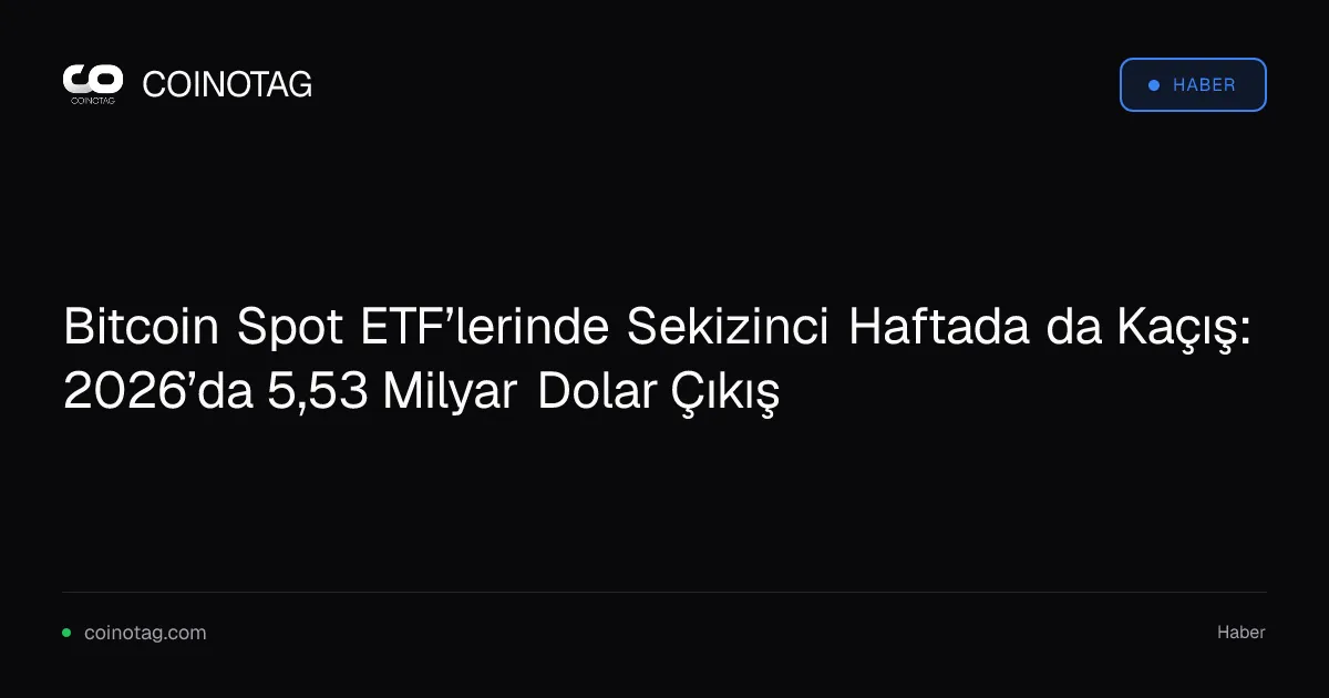 Bitcoin Spot ETF’lerinde Sekizinci Haftada da Kaçış: 2026’da 5,53 Milyar Dolar Çıkış