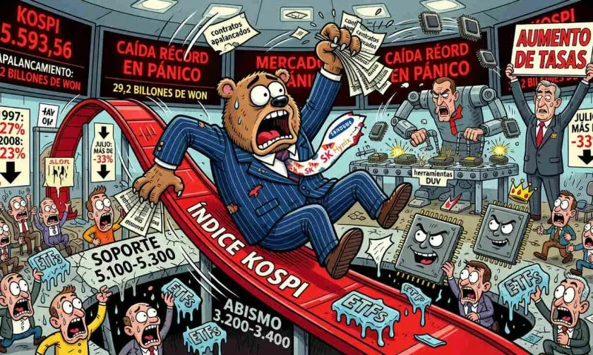 El KOSPI registra su peor mes de la historia y supera las crisis de 1997 y 2008