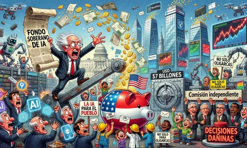 Sanders propone fondo soberano de IA por USD $7 billones con participación pública del 50%