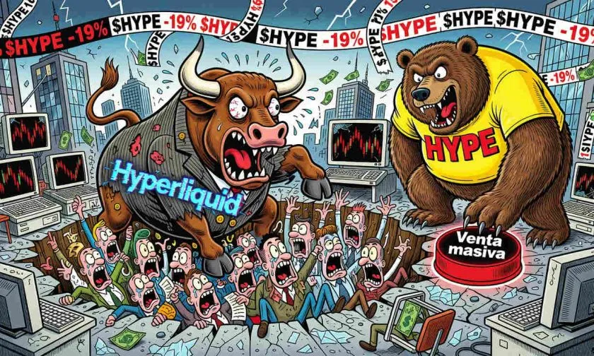 Hyperliquid ($HYPE) colapsa 19% en un sangriento episodio de liquidaciones al contado y en futuros