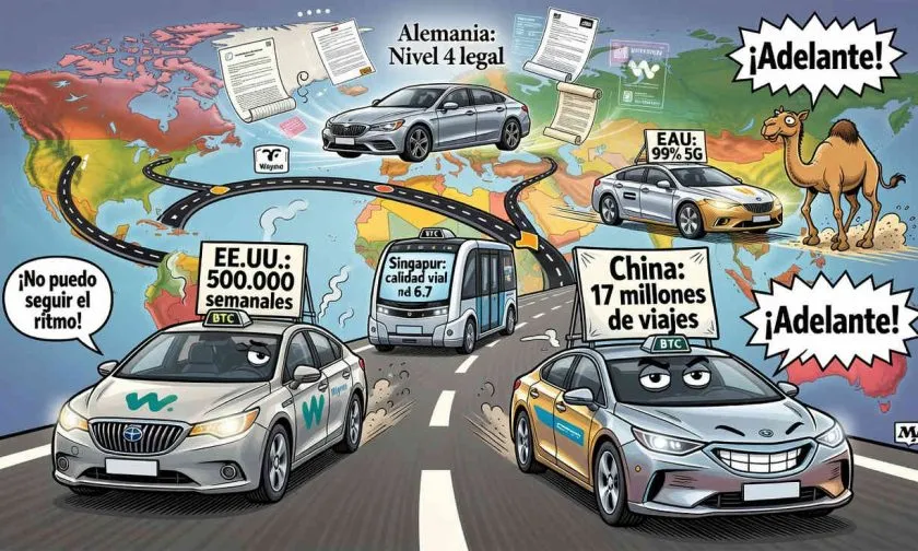 China lidera el avance global en coches autónomos y despliegue de robotaxis