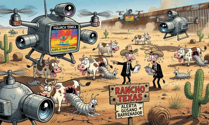 Más de 200 drones en Texas combaten al gusano barrenador que amenaza ganado