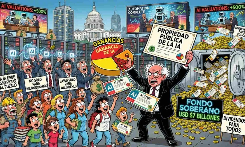 Bernie Sanders propone impuesto del 50% sobre acciones de grandes empresas IA para beneficiar a residentes