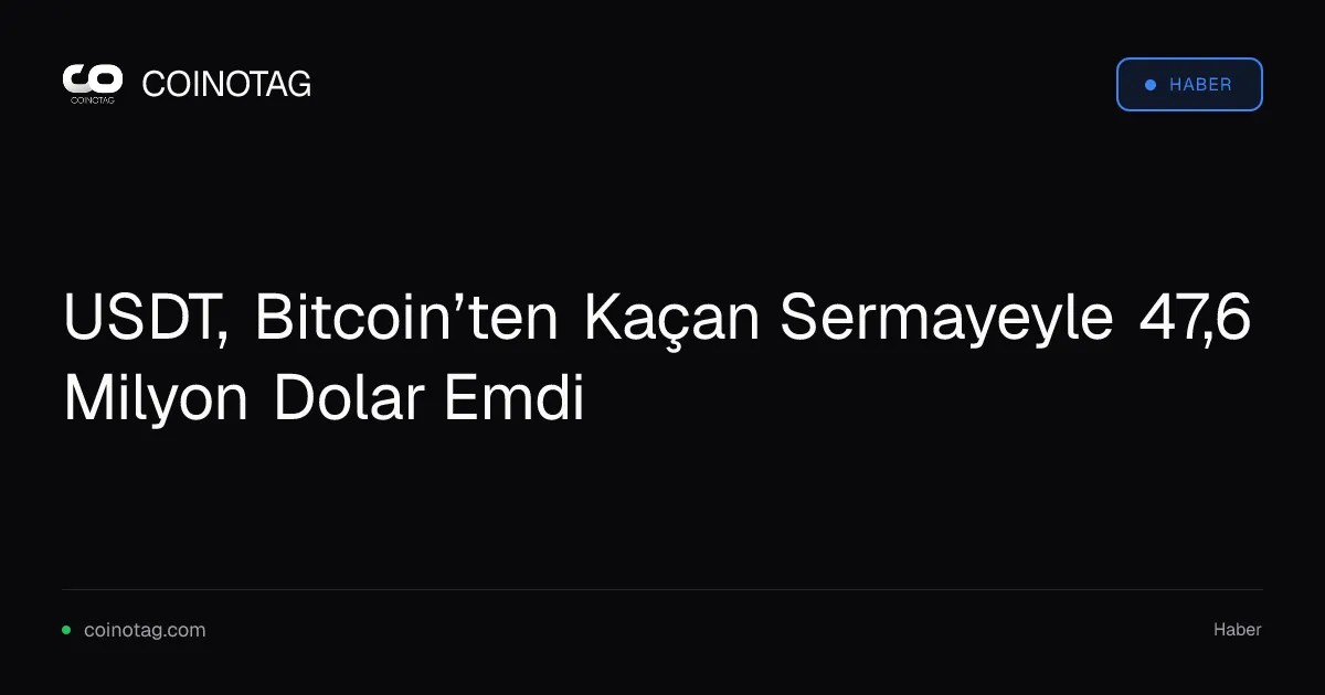 USDT, Bitcoin’ten Kaçan Sermayeyle 47,6 Milyon Dolar Emdi
