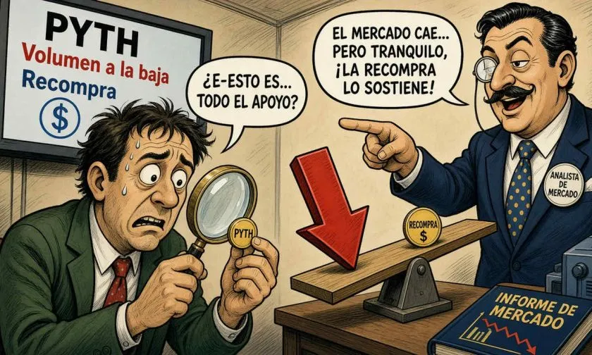 PYTH retrocede en la sesión bursátil mientras el volumen de negociación cae