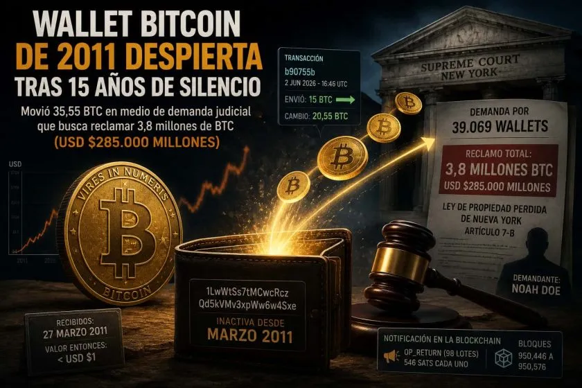 Wallet Bitcoin de la era de Satoshi despierta tras 15 años en medio de demanda millonaria