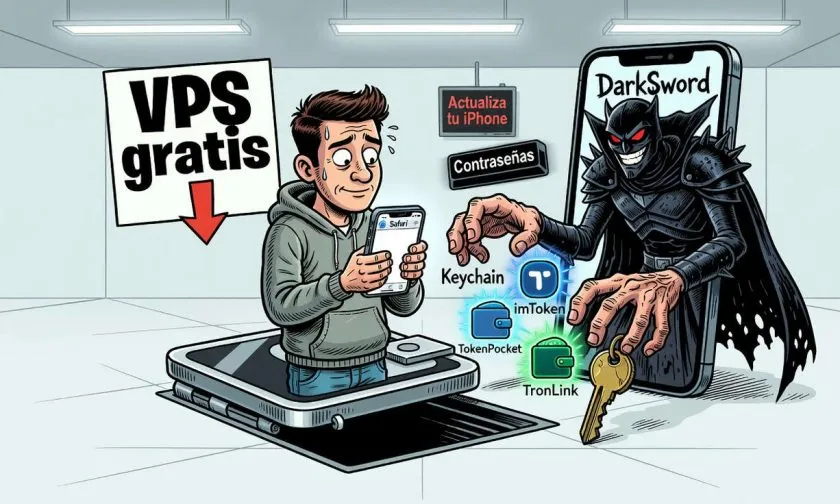 DarkSword amenaza a usuarios de billeteras en iPhone con campaña de VPS gratis