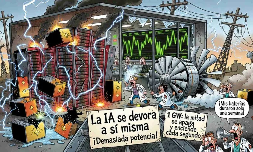 Centros de datos de IA enfrentan fallos por picos en demanda eléctrica