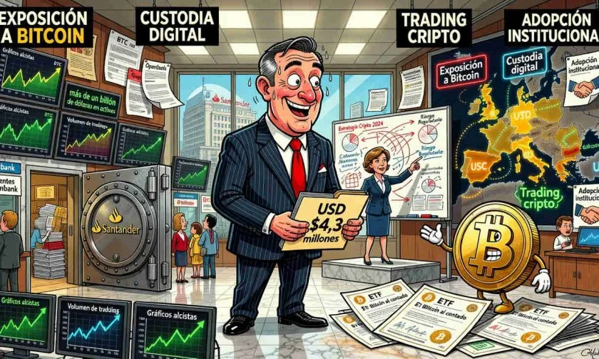 Banco Santander revela una posición de USD $4,3 millones en ETFs de Bitcoin al contado