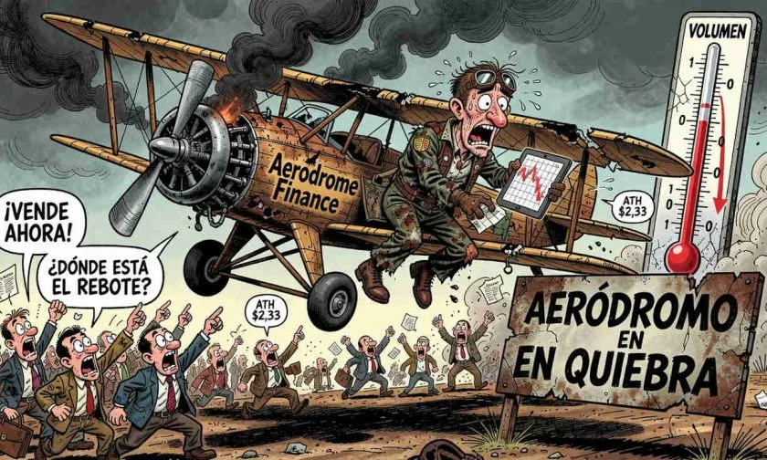 Aerodrome Finance (AERO) en caída libre: pierde un 82% desde su máximo y el volumen se derrumba un 75% en 24 horas