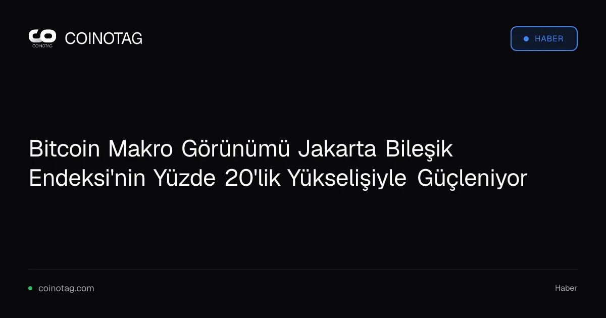 Jakarta Bileşik Endeksi'nin yüzde 20 artışı Bitcoin makro görünümünü destekliyor