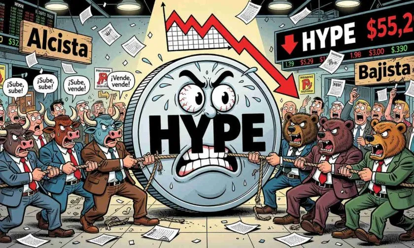 HYPE se mantiene en USD $55,29 a pesar de presión bajista de medias móviles