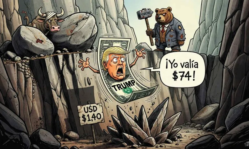 TRUMP pierde 7,4% en 24 horas, cae a USD $1,40 y muestra tendencia a mínimos históricos