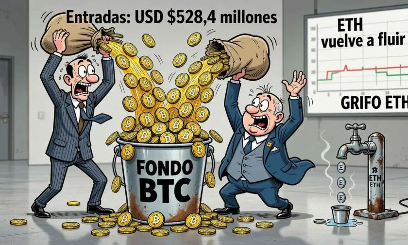 BlackRock y Fidelity impulsan los ETF de Bitcoin con entradas de USD $528,4 millones