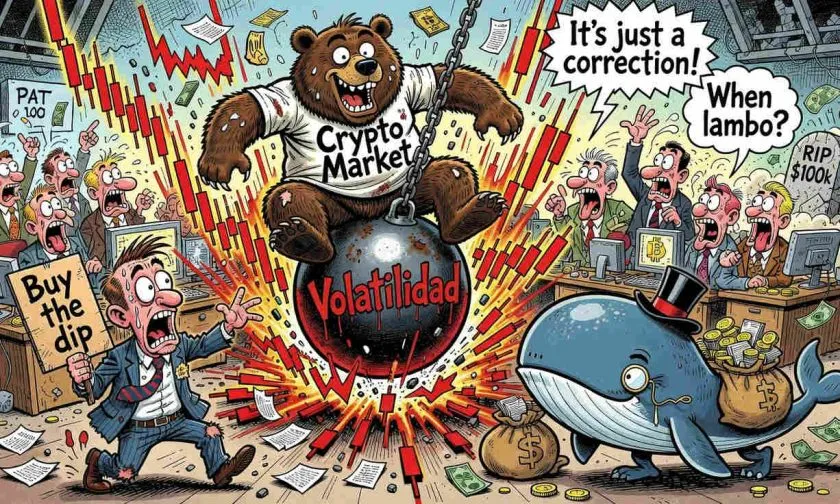 Bitcoin se tambalea bajo los $65,000 mientras el mercado cripto extiende su corrección