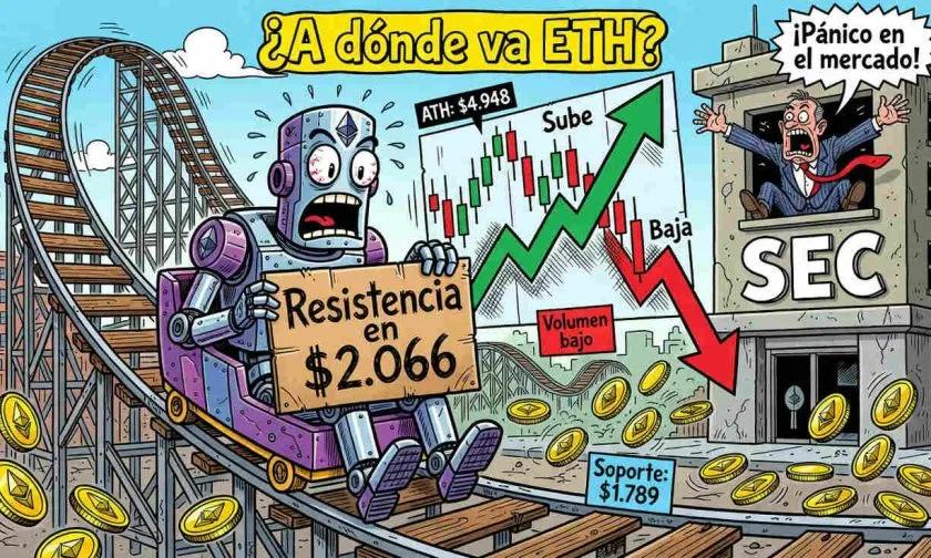 Ethereum avanza 0,66% y se aproxima a resistencia de $2.066,57