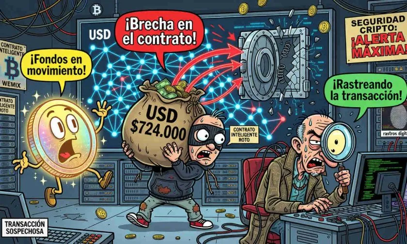 Atacante de WEMIX mueve USD $724.000 tras una brecha en el contrato