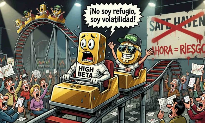 ¿El oro fracasa como refugio? Ahora se comporta como Bitcoin, asegura economista Robin Brooks