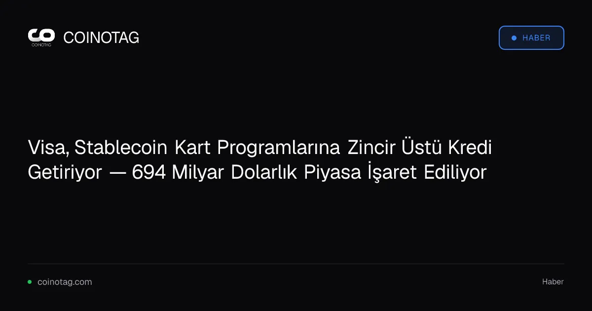 Visa, stablecoin kart programları için 694 milyar dolarlık kredi sağlıyor